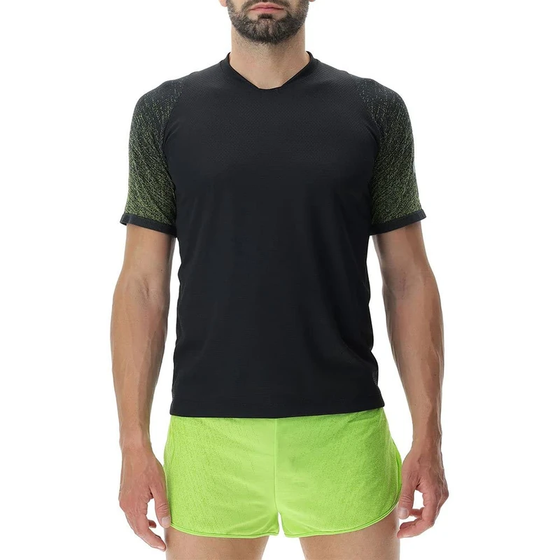 UYN O102341 Running EXCELERATION OW AERNET SH_SL T-Shirt Men's Black/Lime S