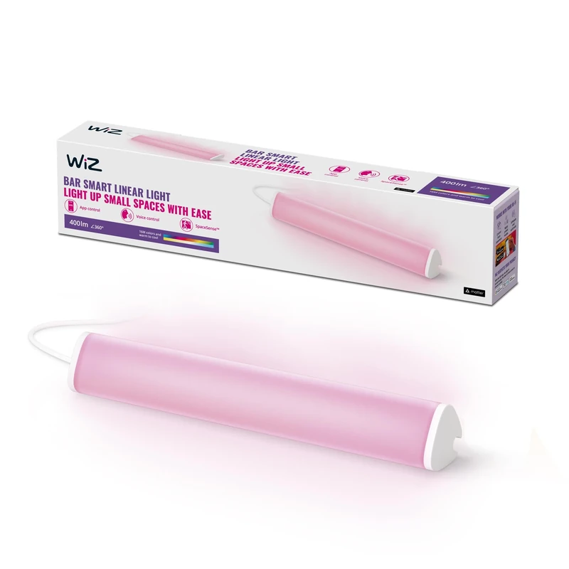 WiZ Tunable RGB LED Light Bar (400 lm) With 16 Million Colours, Warm to Cool White Dimmable, Smart Control via WiFi Voice/App, 1 Pack