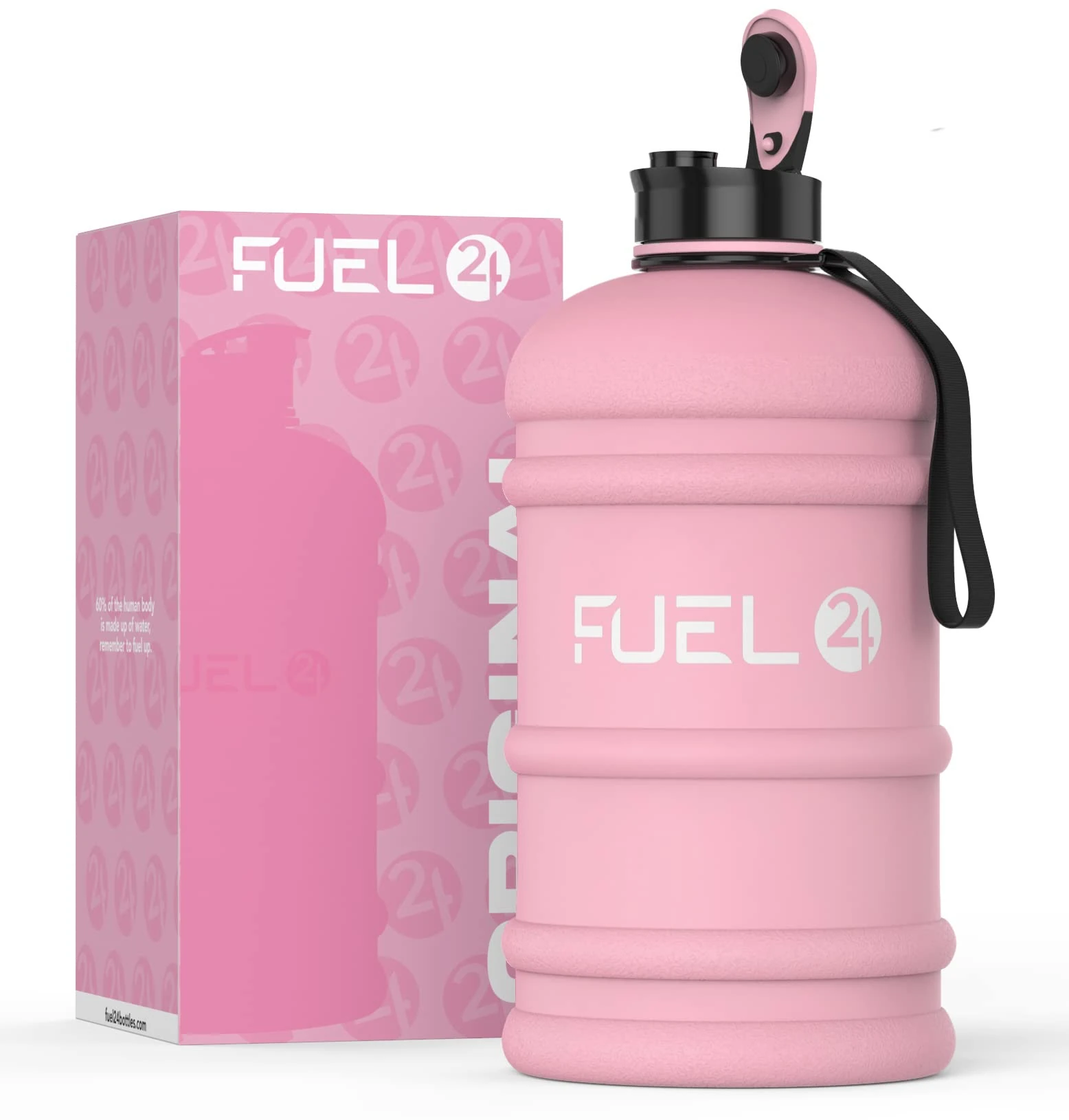 Fuel24 Jug - 2.2 Litre Water Bottle - Extra Strong Flex Material - Drop Proof, Pop or Straw Cap Options - 2.2L Large Gym Sports Bottle, BPA FREE