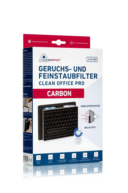 Clean Office Pro Carbon Odour and Fine Dust Filter for Laser Printers Pack of 2 - Image 1