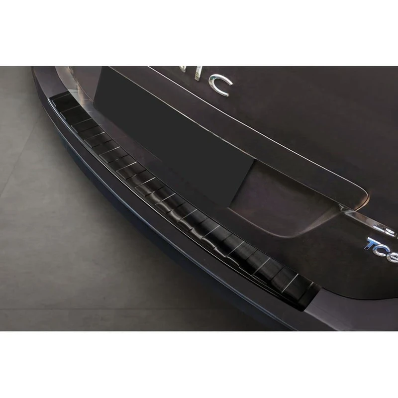 Avisa Black Stainless Steel Rear bumper protector compatible with Renault Grand Scenic 2009-2013 & FL 2013-2016 'Ribs' - Image 1
