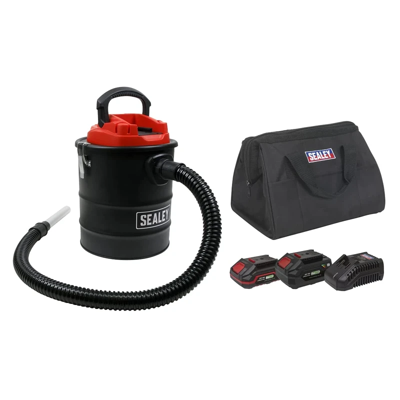 Sealey 20V SV20 Series 15L Handheld Ash Vacuum Cleaner Kit - 2 Batteries - CP20VAVKIT