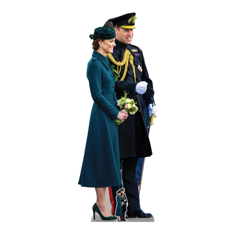 Star Cutouts SC4061 Prince William and Kate Middleton Lifesize Cardboard Cutout With Free Mini - Ideal for Displays, Events & VE Day Celebrations - Image 1