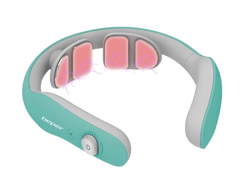 BEPER P302MAS100 Cervical Massager, Neck Massager, 6 Modes, Adjustable Intensity, Heating Function, Rechargeable, USB Included