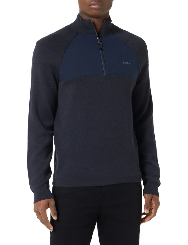 BOSS Men's Zamio Knitwear, Dark Blue402, XS