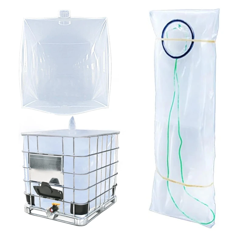 IBC Tote Cove, 275 Gallon IBC Water Storage Barrel Liner Bags,1000 Liter Rain Barrel Protective Accessorie (with Bottom Water Outlet) - Image 1