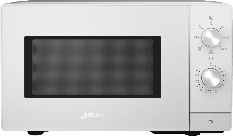 Balay 3WG3112B0 Microwave Mechanical, Freely Installed, 20 Litres, 5 F, Aqualisis, Ap. Side Left, Turntable 27 cm, Fixed Operations, with Grill, White/Stainless Steel