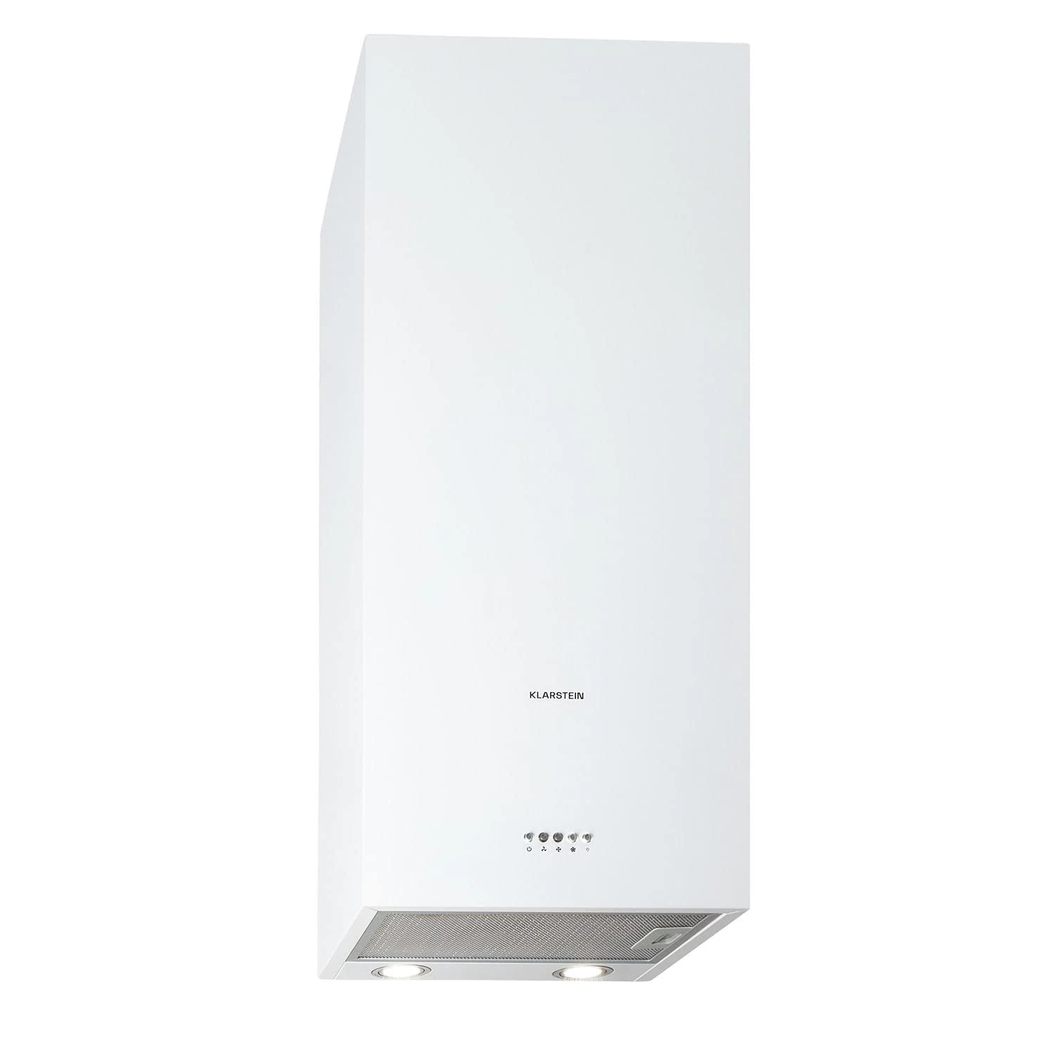 Klarstein Monumenta - extractor hood, cooker hood, wall-mounted extractor hood, exhaust air/recirculating air, 559m³/h exhaust air output, stainless steel, 2 x activated charcoal filter, white