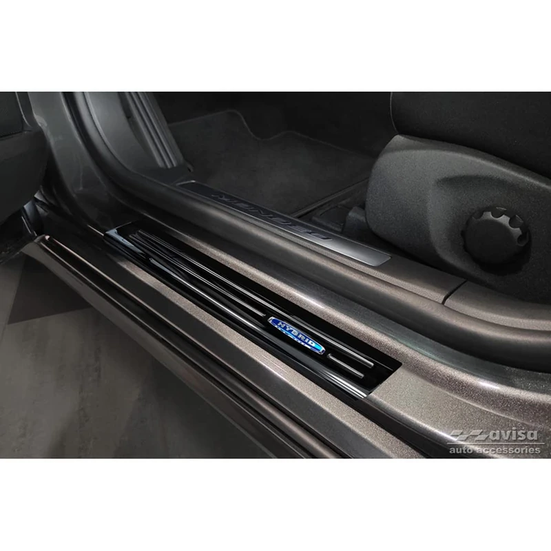 Avisa Black Inox door sill protectors compatible with Ford Mondeo V Turnier 2014-2019 & Facelift 2019- 'Hybrid' - 4-pieces