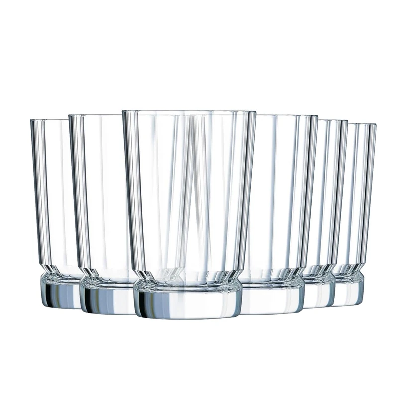 Cristal d'Arques - Macassar Collection - High Shape Glasses 36cl, Glossy and Very Durable, Pack of 6 - Reinforced Packaging, Suitable for Online Sale
