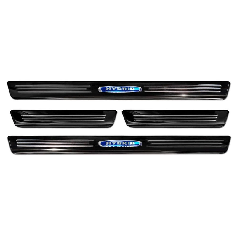 Avisa Black Inox door sill protectors compatible with Volkswagen Touareg III 2018- 'Hybrid' - 4-pieces