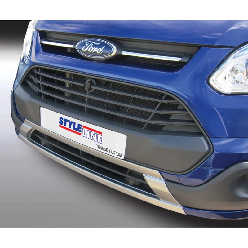 RGM Front spoiler 'Skid-Plate' compatible with Ford Transit/Tourneo Custom 2014-2018 Silver (ABS) - Image 1