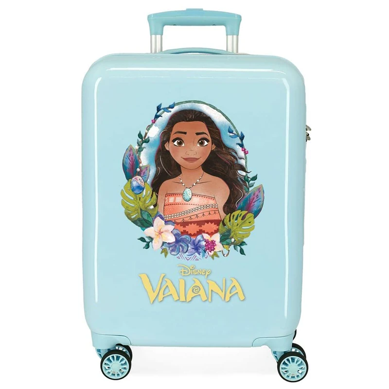 Disney Vaiana Cabin Suitcase Blue 38x55x20cm Rigid ABS Combination Closure Side 34L 2kg 4 Double Wheels