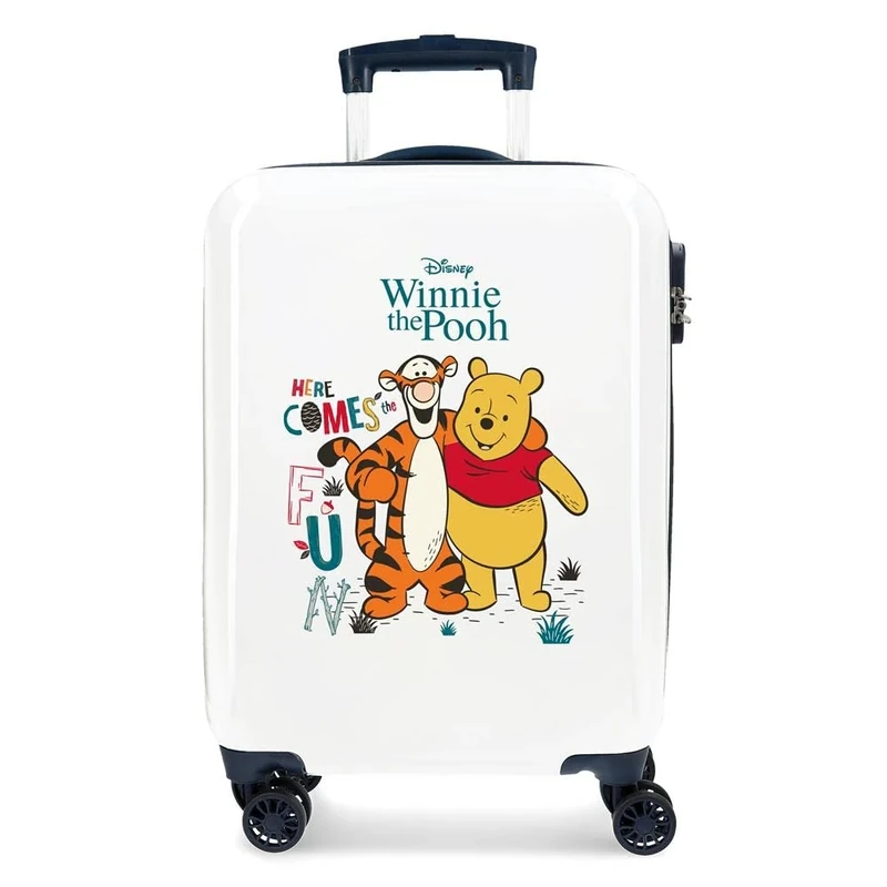Disney Winnie The Pooh Cabin Suitcase White 38x55x20cm Rigid ABS Combination Closure Side 34L 2kg 4 Double Wheels