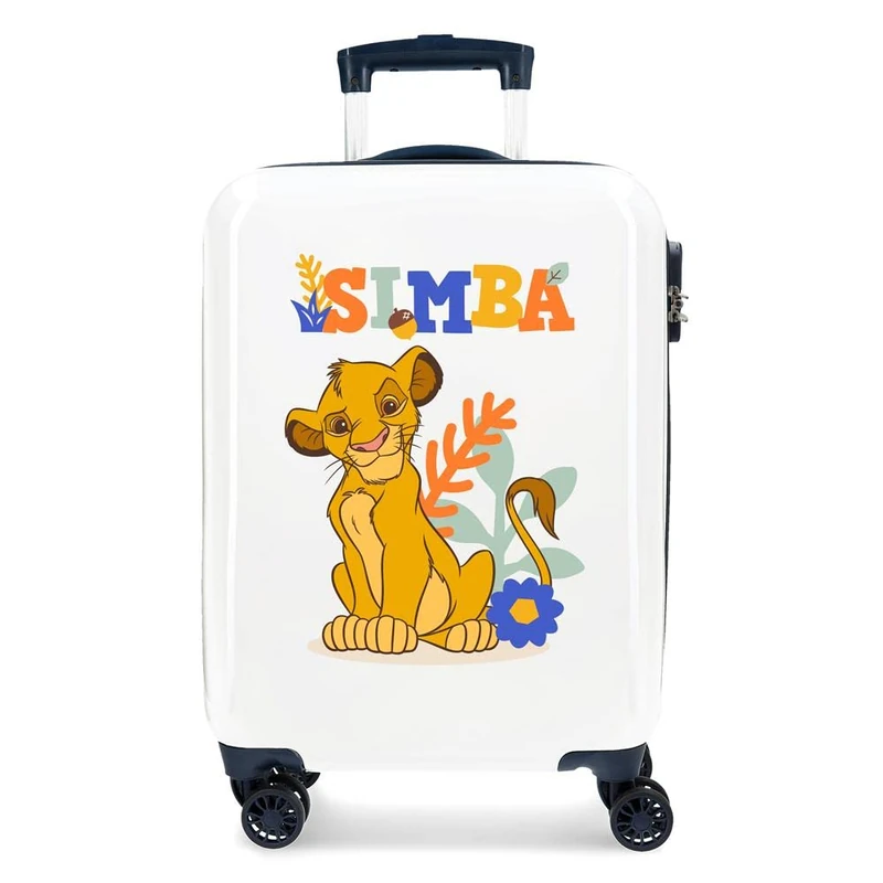 Disney Joumma Bags Classic Hardshell Kids Suitcase with Combination Lock and 4 Wheels is Made of ABS, a Sturdy and Lightweight Material., White Simba, 55 X 38 X 20 CM, Suitcase 55