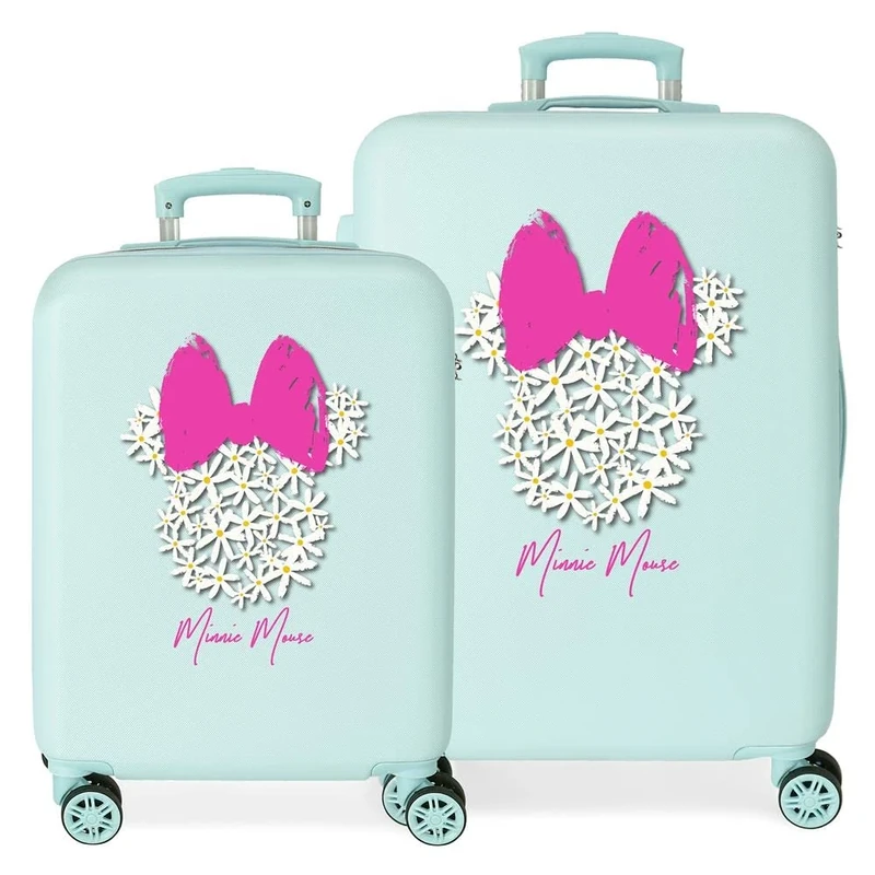 Disney Minnie Teen Suitcase Set Blue 55/65 cm Rigid ABS Combination Lock Side 91L 6 kg 4 Double Wheels