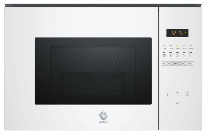 Balay 3CG5172B2 Microwave without Frame 38 cm 20 L Aqualisis Ap. Left 8 Recipes and Electronic Standby Programming Turntable 25.5 cm with Grill White Glass