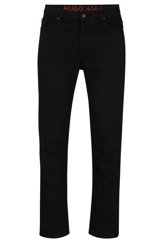 HUGO Mens 634 Tapered-fit Jeans in jaglion-Print Rigid Denim