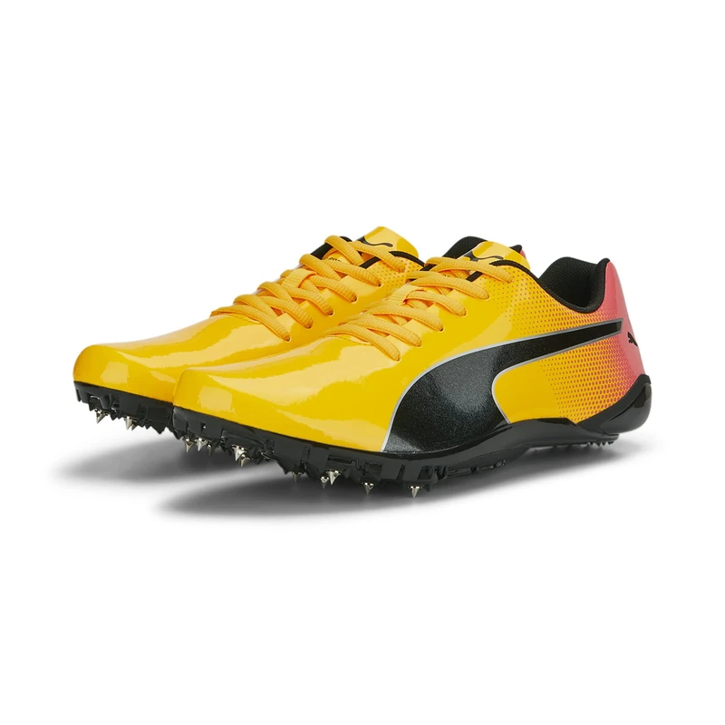 PUMA Mens Evospeed Prep Sprint 3 Track and Field Shoe, Sun Stream Sunset Glow Puma Black, 8.5 UK