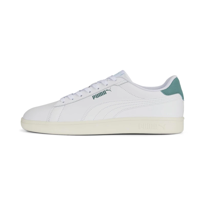 PUMA Mens Smash 3.0 L Sneaker, Puma White Puma Black Puma Gold Frosted Ivory, 10.5 UK