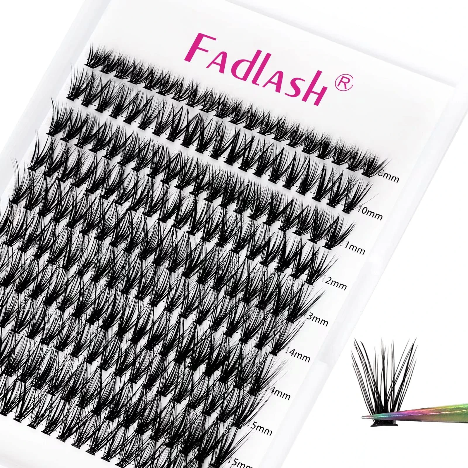 Individual Cluster Lashes Extensions 40C 0.07 D Curl 8-16mm Mixed Trays Extensions 200Pcs Individual Cluster Lashes DIY Eyelash Extensions at Home
