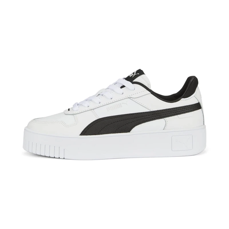 PUMA Women's Carina Street Trainers, PUMA White-PUMA Black-PUMA Silver, 6.5 UK