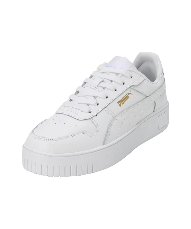 PUMA Women's Carina Street Trainers, PUMA White-PUMA White-PUMA Gold, 3.5 UK