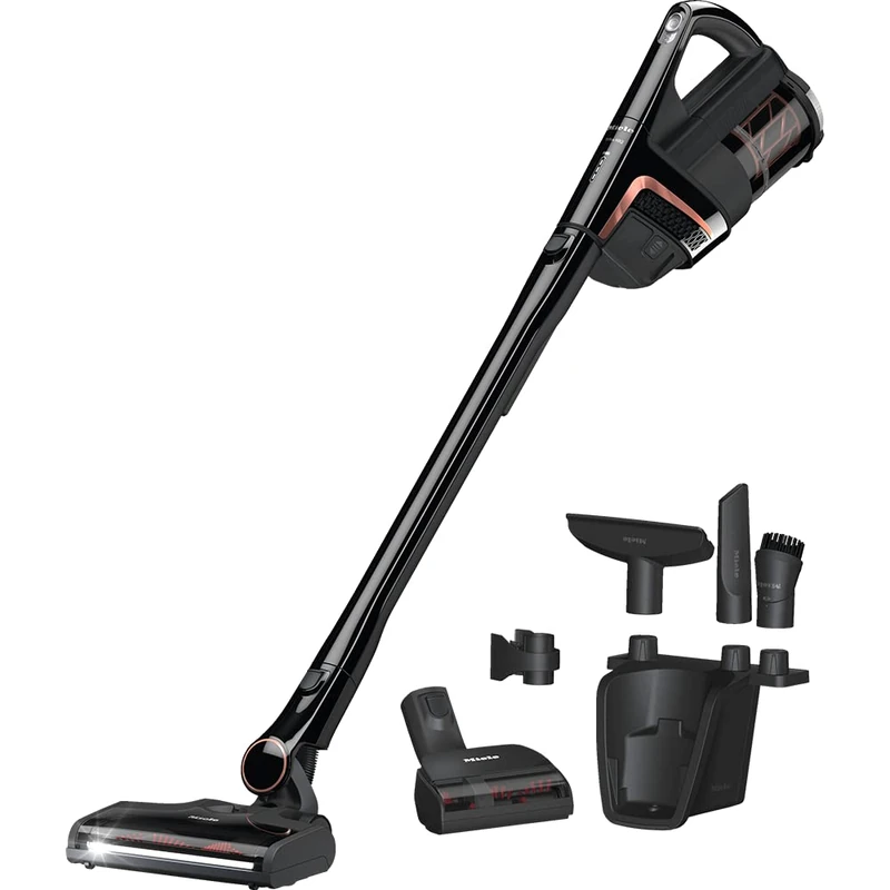 Miele Triflex HX2 Cat & Dog Vacuum Cleaner - Cordless, bagless vacuum with LED light, HEPA Lifetime Filter, compact electrobrush for pet hair and 60 min runtime, Obsidian Black colour