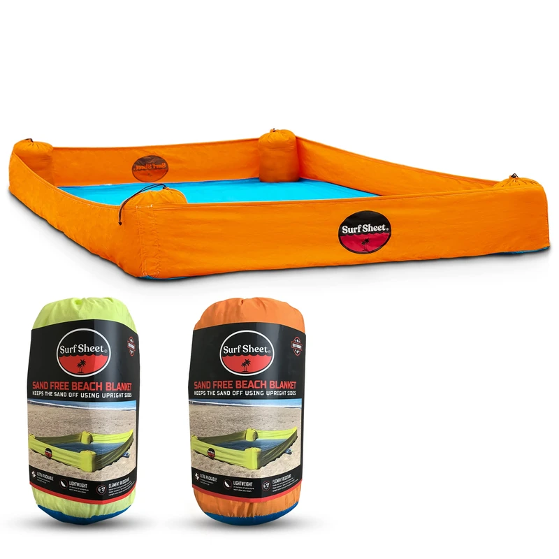 Surf Sheet Sandproof Beach Blanket - Oversize Large Outdoor Picnic Blanket for Beaches & Camping - Portable Family Beach Blanket Waterproof Sandproof for Parks, Travel, Vacation Essentials(Orange)