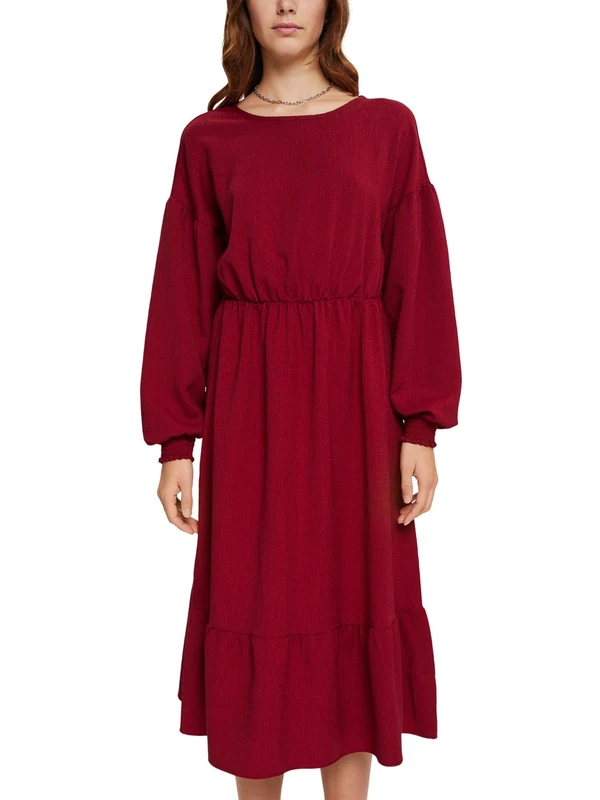 ESPRIT Women's 112ee1e311 Dress, 615/Cherry Red, 6