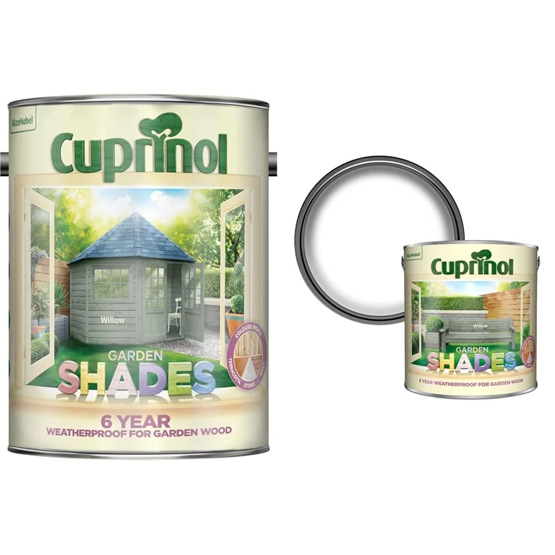 Cuprinol CUPGSWIL5L 5 Litre Garden Shades Paint - Willow & Cuprinol 5083484 Garden Shades - Willow (2.5L)