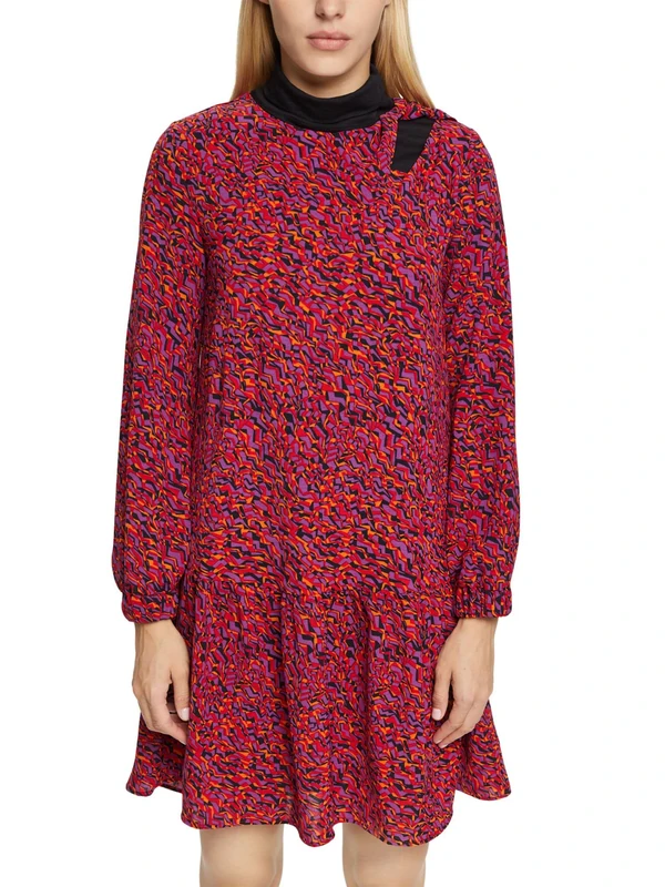 ESPRIT Women's Dress, 610/Dark Red, 6