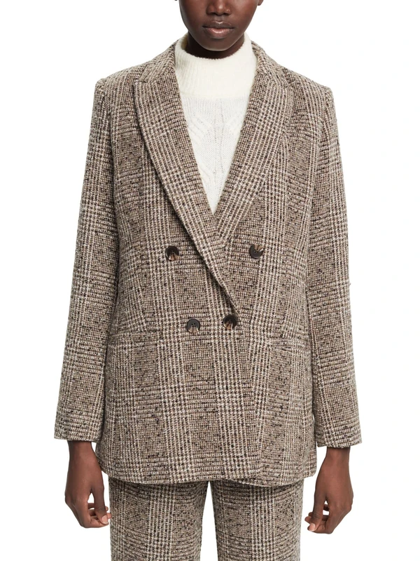 ESPRIT Women's 112ee1g311 Jacket, 002/Black 2, 12