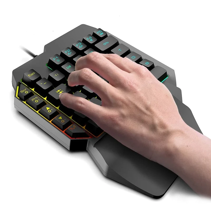 CCYLEZ One Handed Keyboard, 39 Keys Gaming Keypad, Mechanical Keyboard for PUBG, With Eye-catching Lighting Effects, for PC Gamer