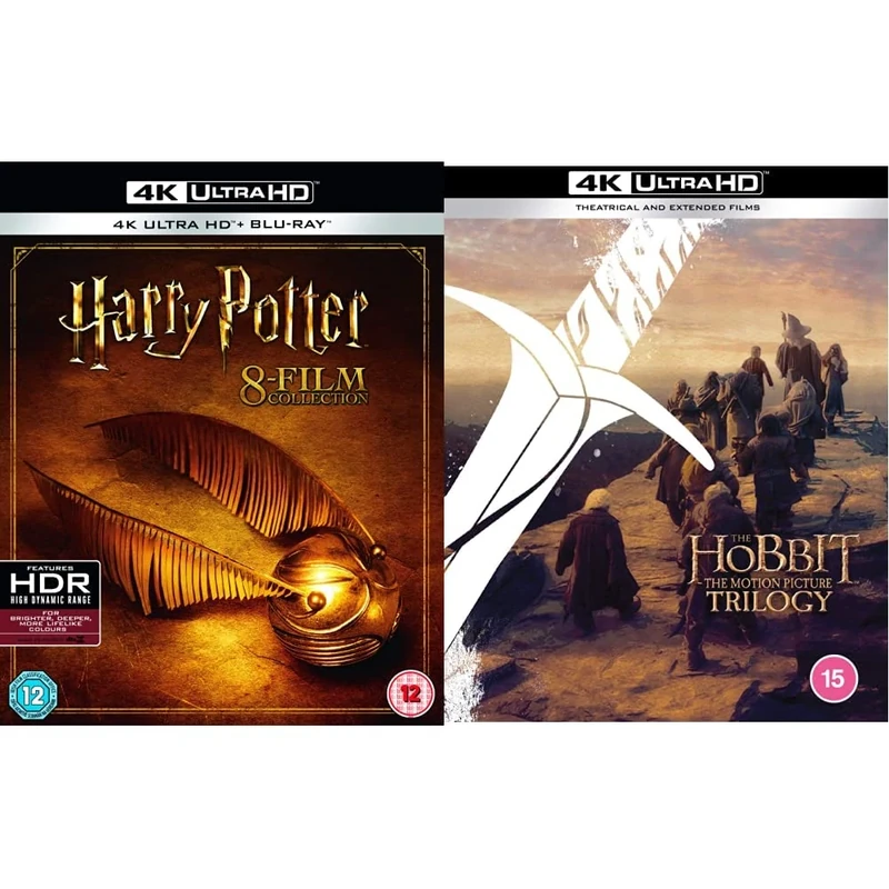 Harry Potter: The Complete 8-film Collection [4K Ultra-HD] [2001] [Blu-ray] [2011] & The Hobbit Trilogy [Theatrical and Extended Edition] [4K Ultra-HD] [2012] [Blu-ray] [Region Free]