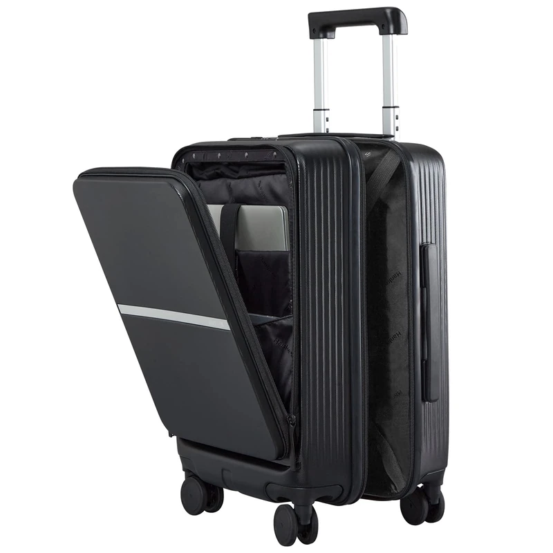 Hanke Upgrade Carry On Luggage with Front Laptop Pocket, 20'' PC Hard Case Suitcases with Spinner Wheels & TSA Lock, Rolling Luggage for Business Travel and Short Trip