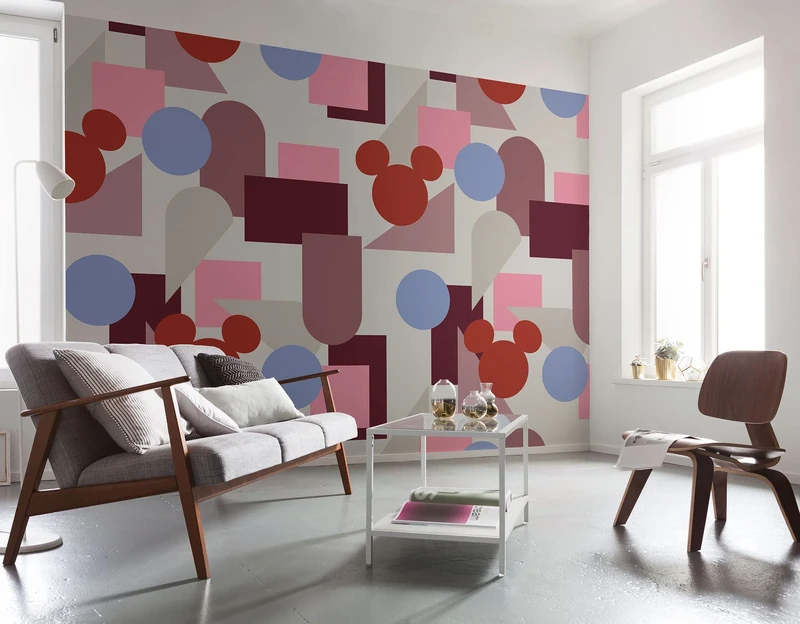 Komar Non-Woven Photo Wallpaper - Colourful Mickey - Size 400 x 250 cm (Width x Height) - Disney Children's Room Wallpaper