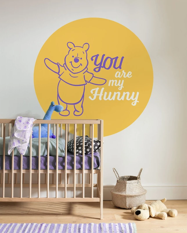 Komar Non-Woven Photo Wallpaper Self-Adhesive - Winnie The Pooh My Hunny - Size 125 x 125 cm (Width x Height) - Disney Children's Room Wallpaper Wall Tattoo