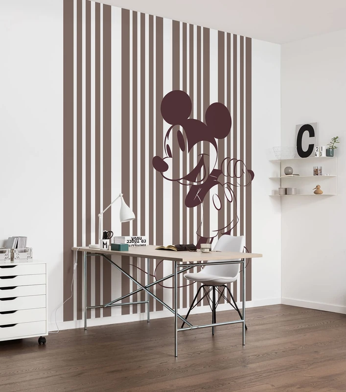 Komar Non-Woven Photo Wallpaper - Mickey Tone-on-Tone - Size 200 x 250 cm (Width x Height) - Disney Children's Room Wallpaper