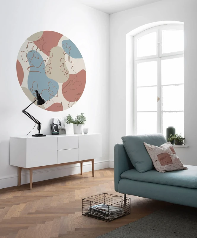 Komar Non-Woven Photo Wallpaper Self-Adhesive - Mickey Terra Bubbles - Size 125 x 125 cm (Width x Height) - Disney, Children's Room, Wallpaper, Wall Tattoo