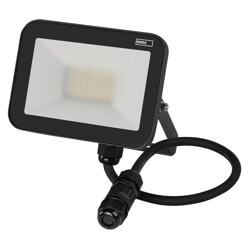 EMOS LED Spotlight Professional 50 W, Waterproof and Shockproof Aluminium Floodlight for Indoor and Outdoor Use, Brightness 5500 lm, Neutral White 4000 K, CRI>80, Service Life 50,000 h, Flicker-Free, Black