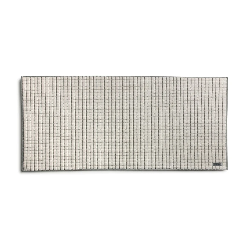 möve Eden bath mat with check structure 60 x 130 cm made of 80% cotton/20% linen, nature/black