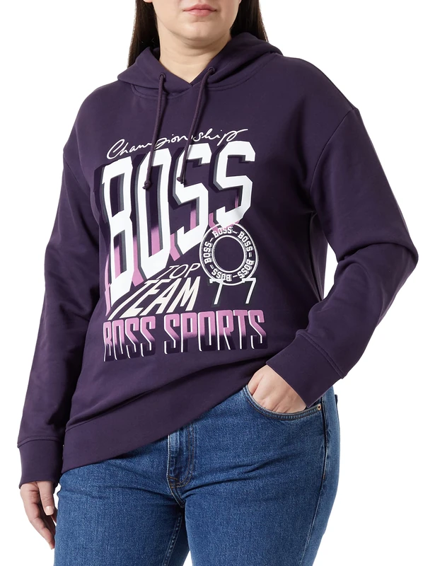 BOSS Women's C_Edelight_Party Sweatshirt, Dark Purple506, L