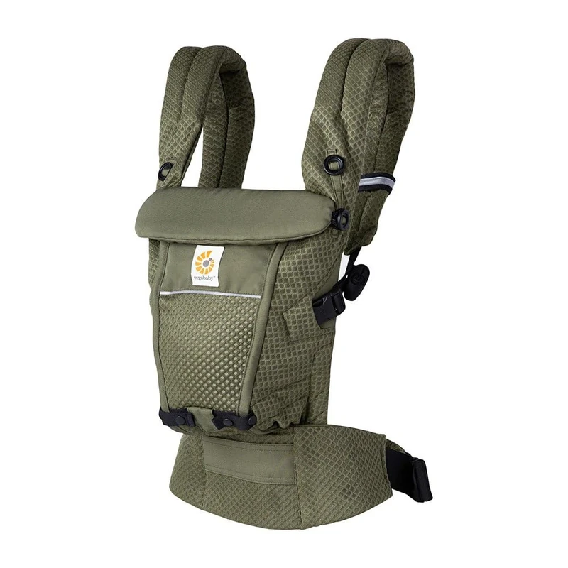 Ergobaby Adapt Carrier for Newborns from Birth, 3 Positions SoftFlex Mesh, Ergonomic Baby Front-Inward and Back Carry Position, Olive Green
