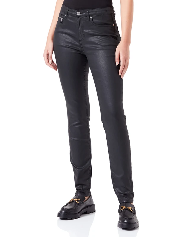 BOSS Womens Jackie Slim MR 1.1 Regular-fit Jeans in Satin-Stretch Denim