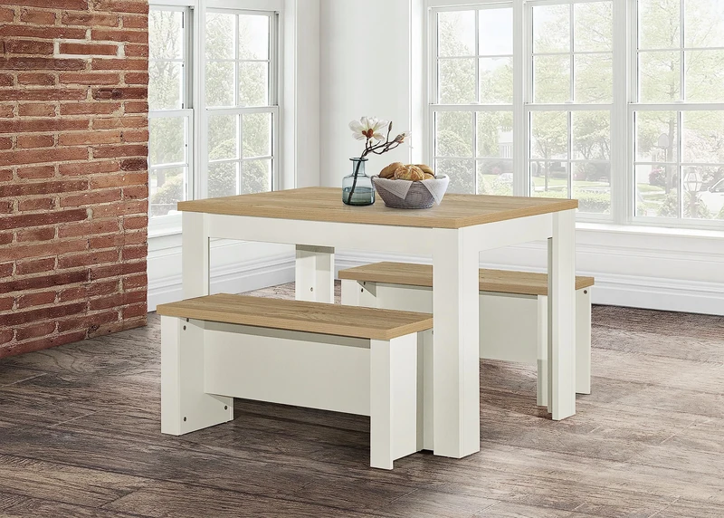 Birlea Dining Set, Engineered Wood, Cream, One Size (HIGDSBCRO)