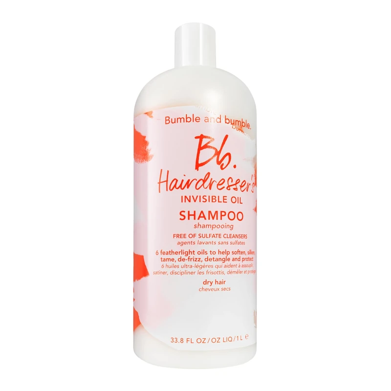 Bumble and bumble. Hairdresser's Invisible Oil Hydrating Shampoo | Hydrating, Anti Frizz, Softening, Color Safe | Curly, Wavy, Straight | With Argan Oil, Coconut Oil + Grapeseed Oil, 1000 ml