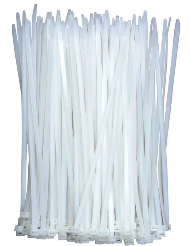 KAXIMON Cable Ties Clear 300mm X 4.8mm (100 Pack), Large Cable Ties White Nylon Zip Ties Heavy Duty with 23kg Tensile Strength, Self-Locking Plastic Tie Wraps for Home, Garden, Office