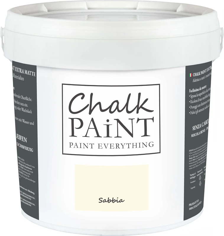 Chalk Paint Everything® Sabbia (Sand Beige) – 5 l Water-Based Chalk Paint for Shabby Chic Furniture, Décor, and Upcycling Projects – Non-Toxic, Easy to Apply