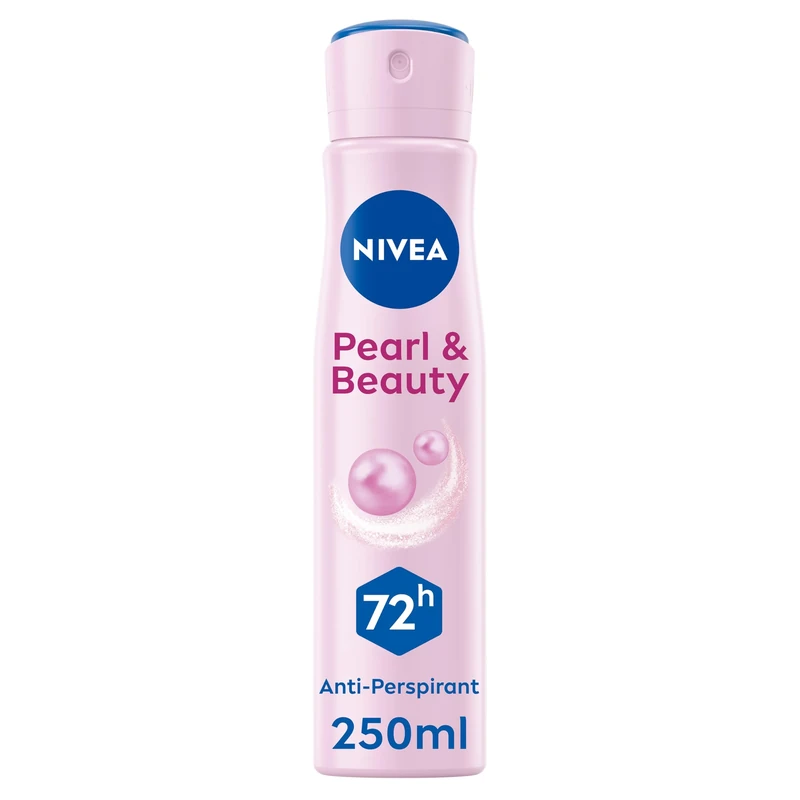 NIVEA Pearl & Beauty Anti-Perspirant Deodorant Spray (250ml), Women's Deodorant Spray with 72H Sweat and Odour Protection, Anti-Perspirant for Women with Pearl Extracts